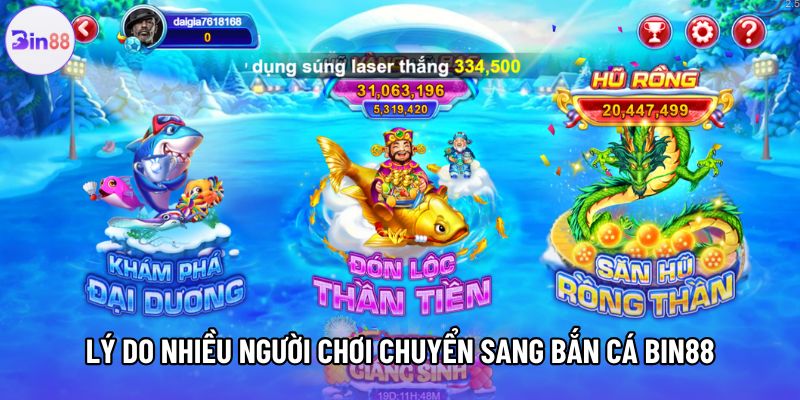 Lý do nhiều người chơi chuyển sang bắn cá Bin88